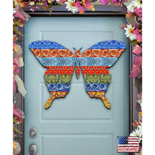Quilted Butterfly Easter Door Decor by G. DeBrekht - Easter Spring Decor - 8198718H