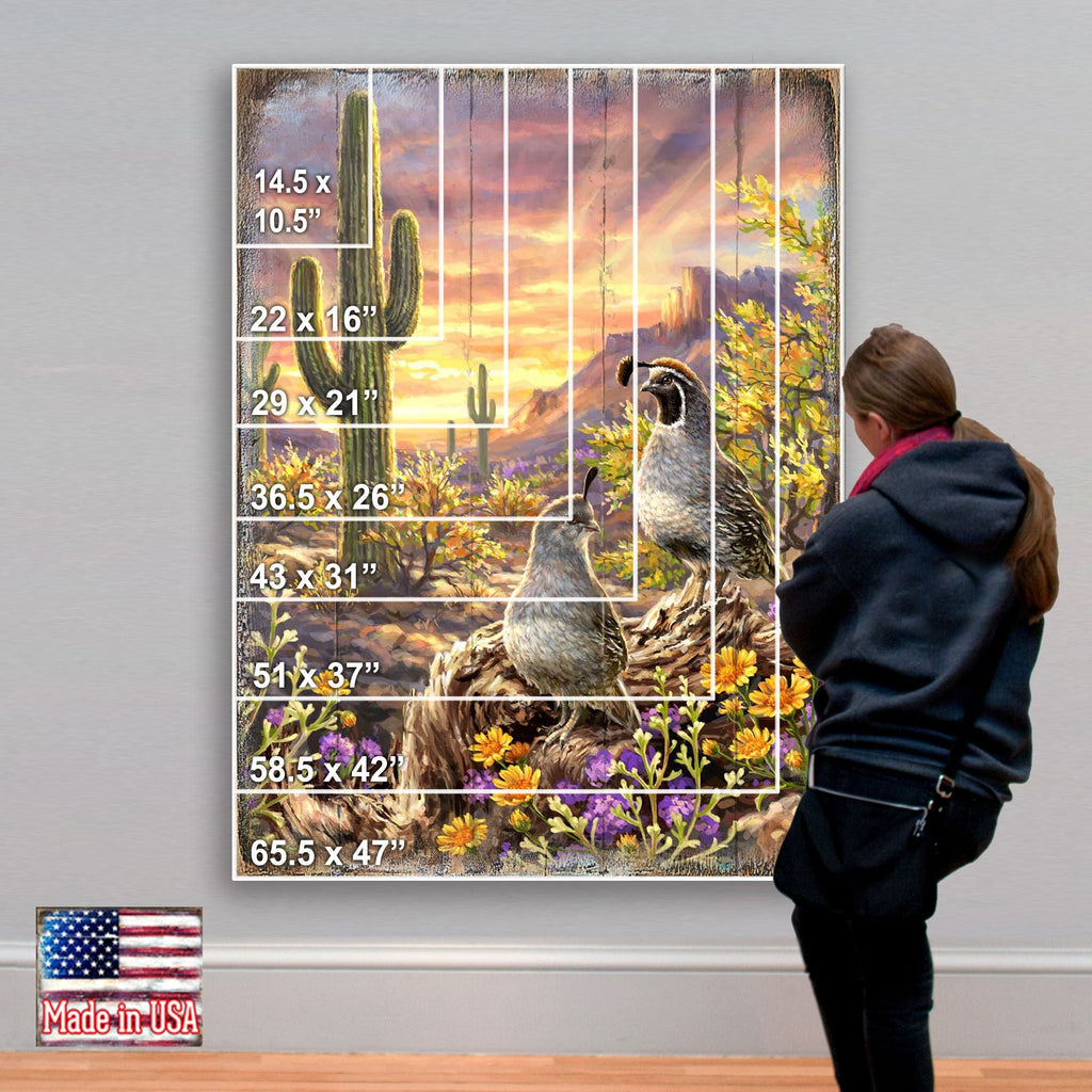 Quail Vista Art Wooden Wall Art by D. Gelsinger - Nature Wildlife Decor - 95654B-1623