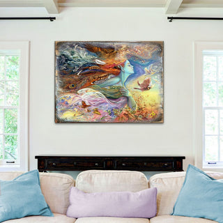 Spirit of Flight Fantasy Wooden Wall Art by Josephine Wall - Fantasy Decor - 852144-JW