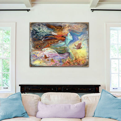 Spirit of Flight Fantasy Wooden Wall Art by Josephine Wall - Fantasy Decor - 852144-JW