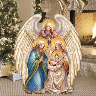 Nativity with Angel Outdoor Decor by G. Debrekht - Nativity Holiday Decor - 8611056F