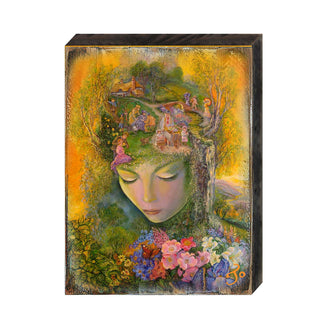 Head Gardener Fantasy Wooden Wall Art by Josephine Wall - Fantasy Decor - 852117-JW