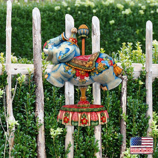 Carousel Elephant Christmas Holiday Door Decor by G. DeBrekht - Carousel Holiday Decor - 8114043H
