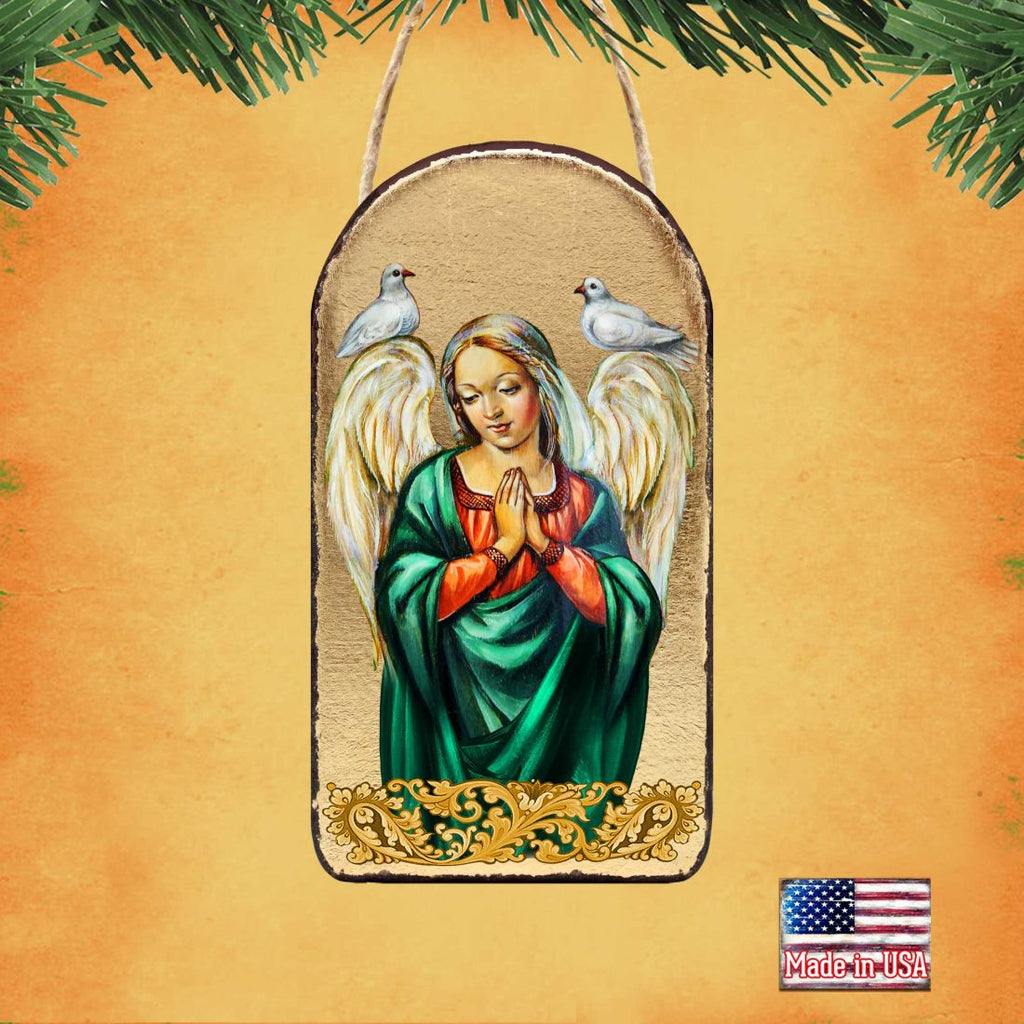Angel with Dove Religious Christian Sacred Icon Ornament - Inspirational Icon Decor - 87026
