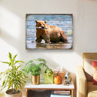 Bear Art Wooden Wall Art by Nature Wonders - Nature Wildlife Decor - 95297B