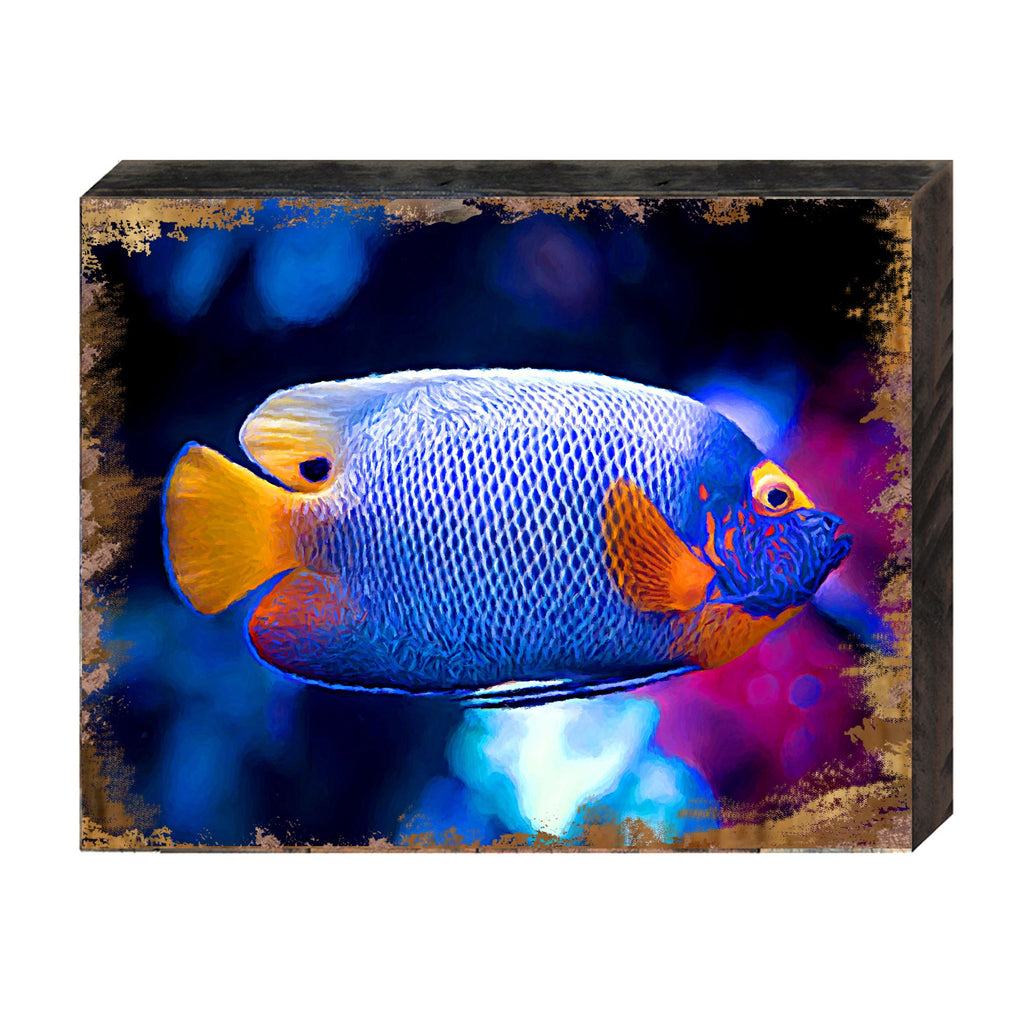 Tropical Fish Wood Wooden Coastal Wall Art by Nature Wonders - Coastal Sea-Life Decor - 95251B