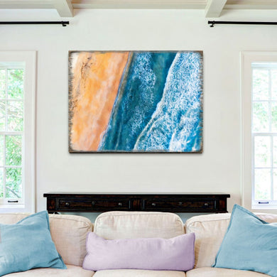 Ocean Shore Art Wooden Wall Art by Nature Wonders - Nature Wildlife Decor - 95399B