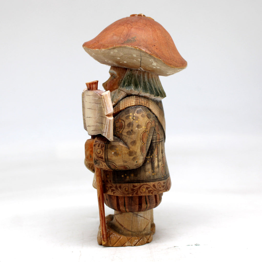 One-of-a-Kind - Mushroom Man Figurine and Hanging Ornament 5.5x3x2 by G.DeBrekht Reserve - Unique Handcrafted and Hand-Painted Collectible