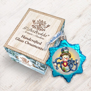 Frosty Mercury Glass Ornament by Jamie Mills-Price - Christmas Santa Snowman Decor - 778202-7505