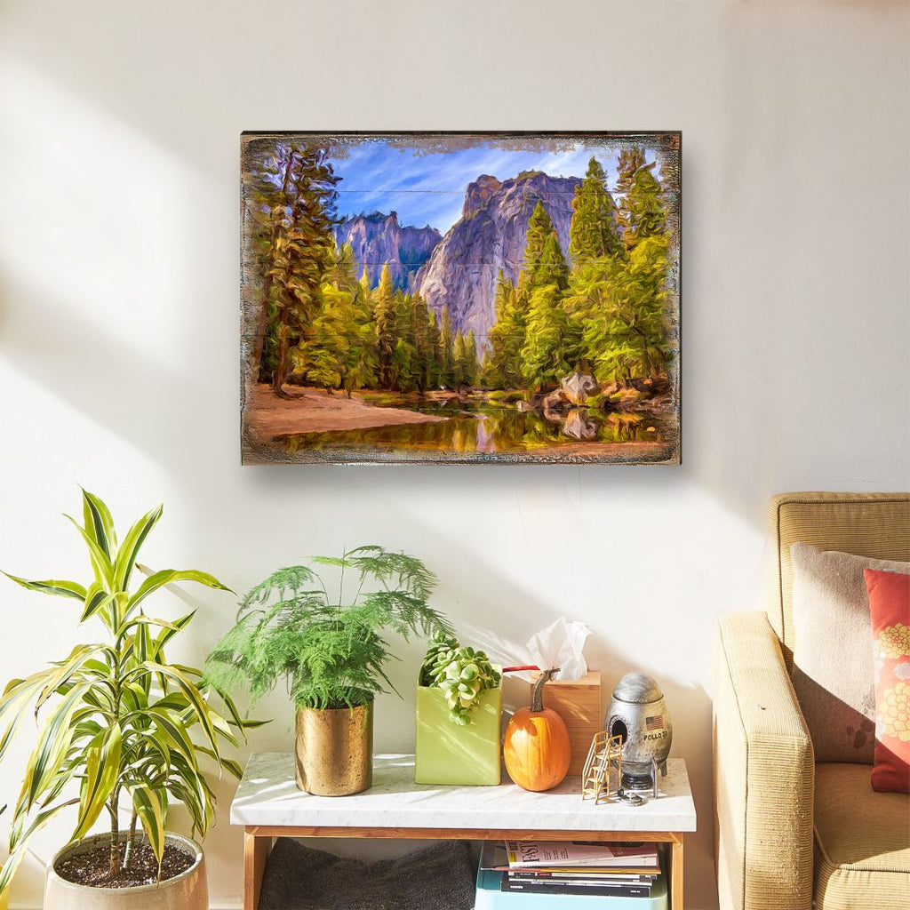 Forest Lake Art Wooden Wall Art by Nature Wonders - Nature Wildlife Decor - 95238B