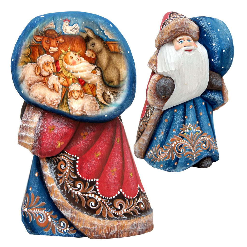 Along the Way Santa Hand-Painted WOODCARVED Masterpiece by G. DeBrekht - Nativity Holiday Decor - 8215550