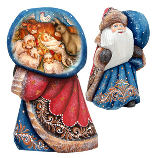 Along the Way Santa Hand-Painted WOODCARVED Masterpiece by G. DeBrekht - Nativity Holiday Decor - 8215550