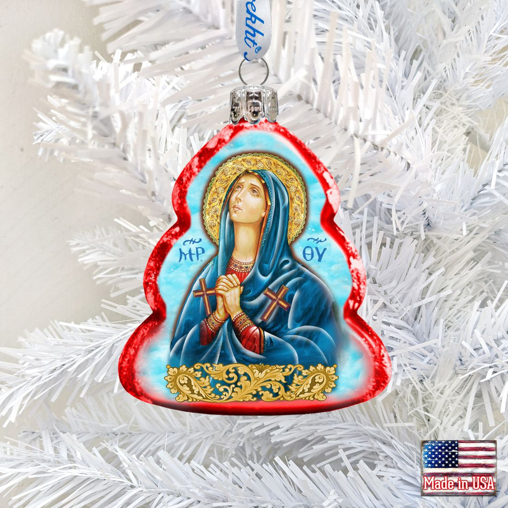Mother of God Mercury Glass Ornament by G. DeBrekht - Nativity Holiday Decor - 772022