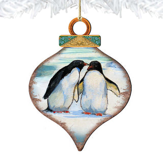 Penguins Drop Wooden Ornaments by G. DeBrekht - Wildlife Holiday Decor - 8035382