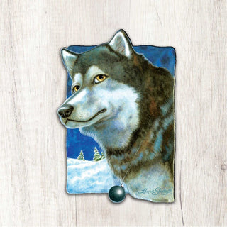 Snow Tracks Holiday Outdoor Decor Large Ornament by Laura Seeley - Pets Dog and Cats Decor - 8511014M