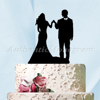 Wedding Cake Topper - Wedding Cake Topper Silhouette, Bride and Groom, Wedding decor, Wooden Cake Topper, Unpainted