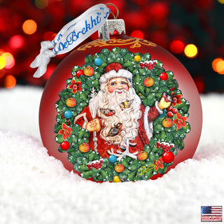 Santa the Bird Whisperer Glass Ornament Limited Edition by G. DeBrekht - Christmas Decor - 73914