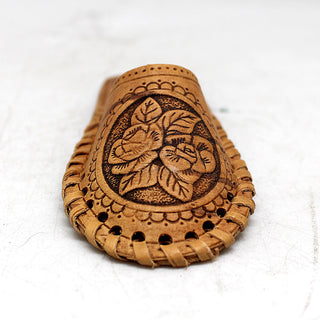 Handcrafted One-of-a-Kind Rose Bouquet Birch Bark Decorative Slipper Souvenir 4.5x2x1, Unique Home Decoration Beautiful Gift Rare Find Collectible