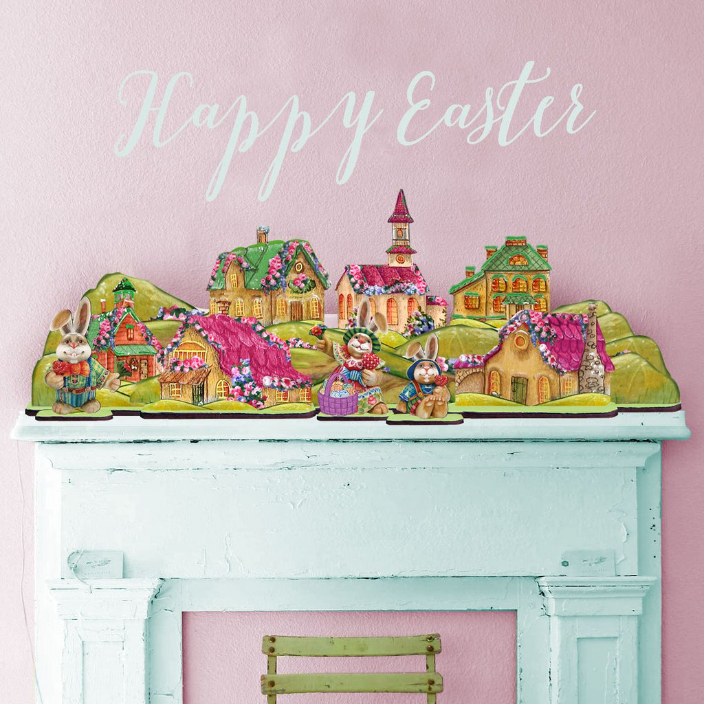 Easter Village Set of 12 by G. DeBrekht - Easter Spring Decor - 852730-S12
