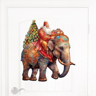 Santa on Elephant Holiday Door Decor by G. Debrekht - Christmas Decor - 8611043-2H