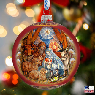 The Birth of the Bright Star Glass Ornament Limited Edition by G. DeBrekht - Nativity Holiday Decor - 73917