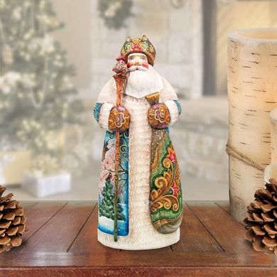 Peaceful Kingdom Christmas Santa Hand-Painted WOODCARVED Masterpiece by G. DeBrekht - Wildlife Holiday Decor - 213620