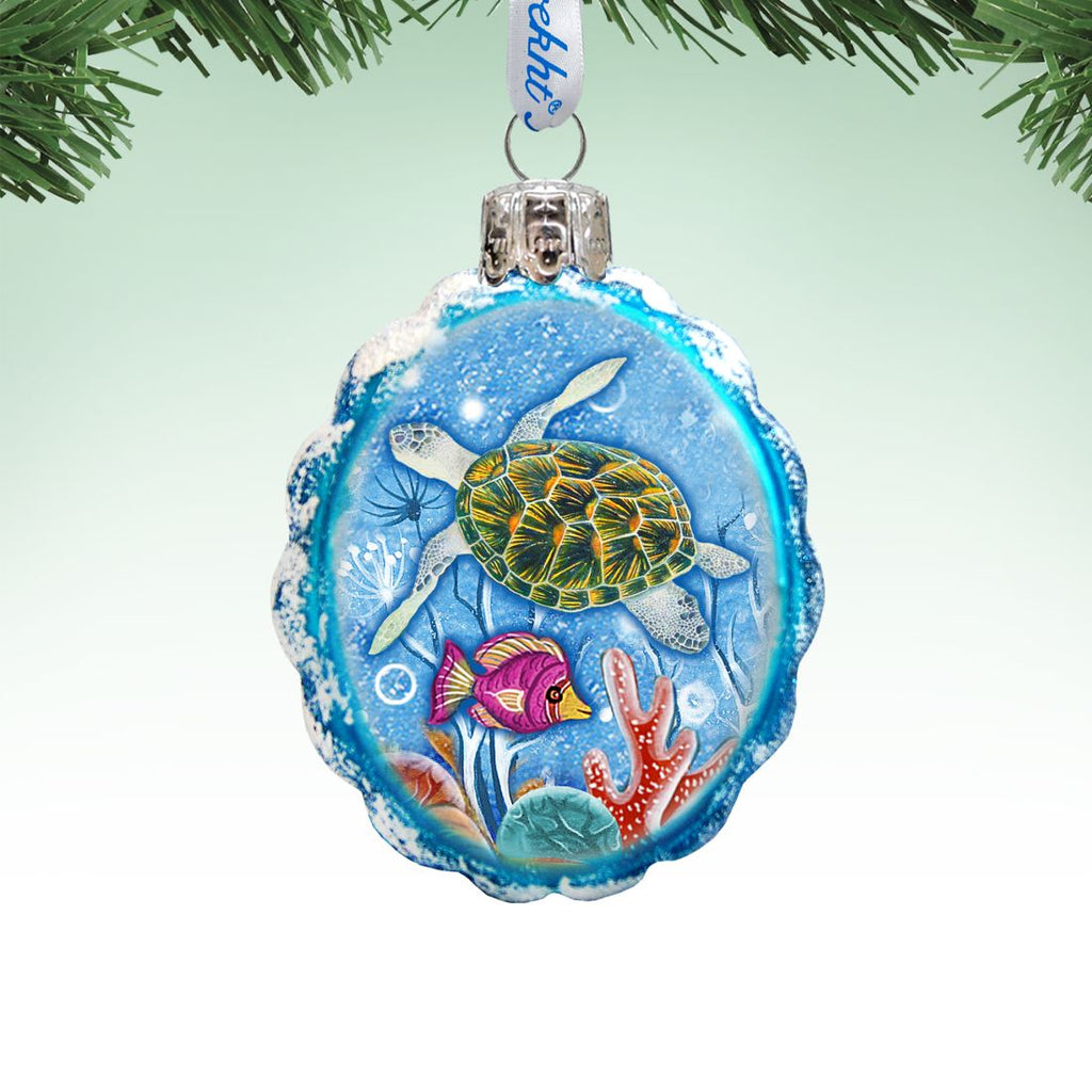 Turtle Mercury Glass Ornament by G. DeBrekht - Coastal Holiday Decor - 775479-2