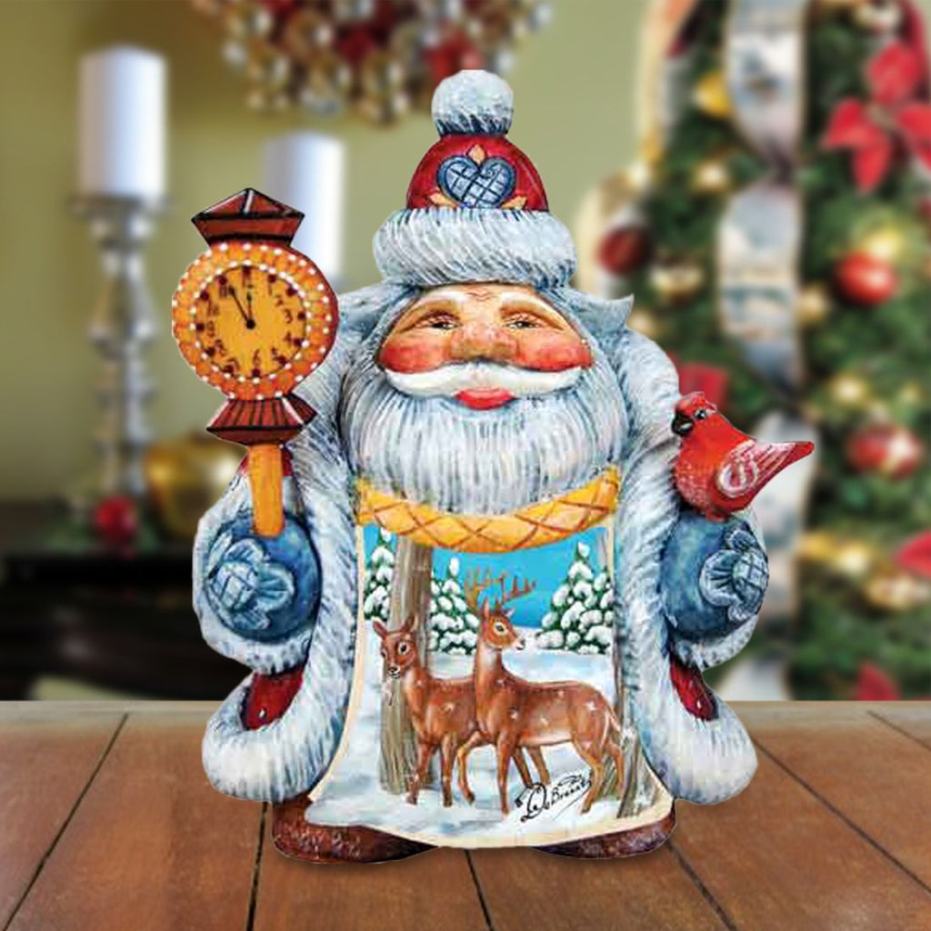 Deerest Friend Santa Handcrafted Christmas Figurine - G. DeBrekht - Christmas Santa Snowman Decor - 533431