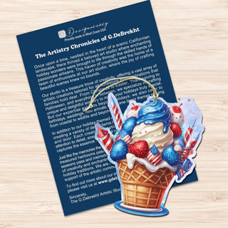 American Farmhouse Decorative Eco Wood Ornaments Set of 3 by G. Debrekht - Patriotic Decor - 8091001-S3