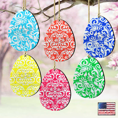 Colorful Eggs Wooden Ornaments Set of 6 by G. DeBrekht - Designocracy - 8199712-S6