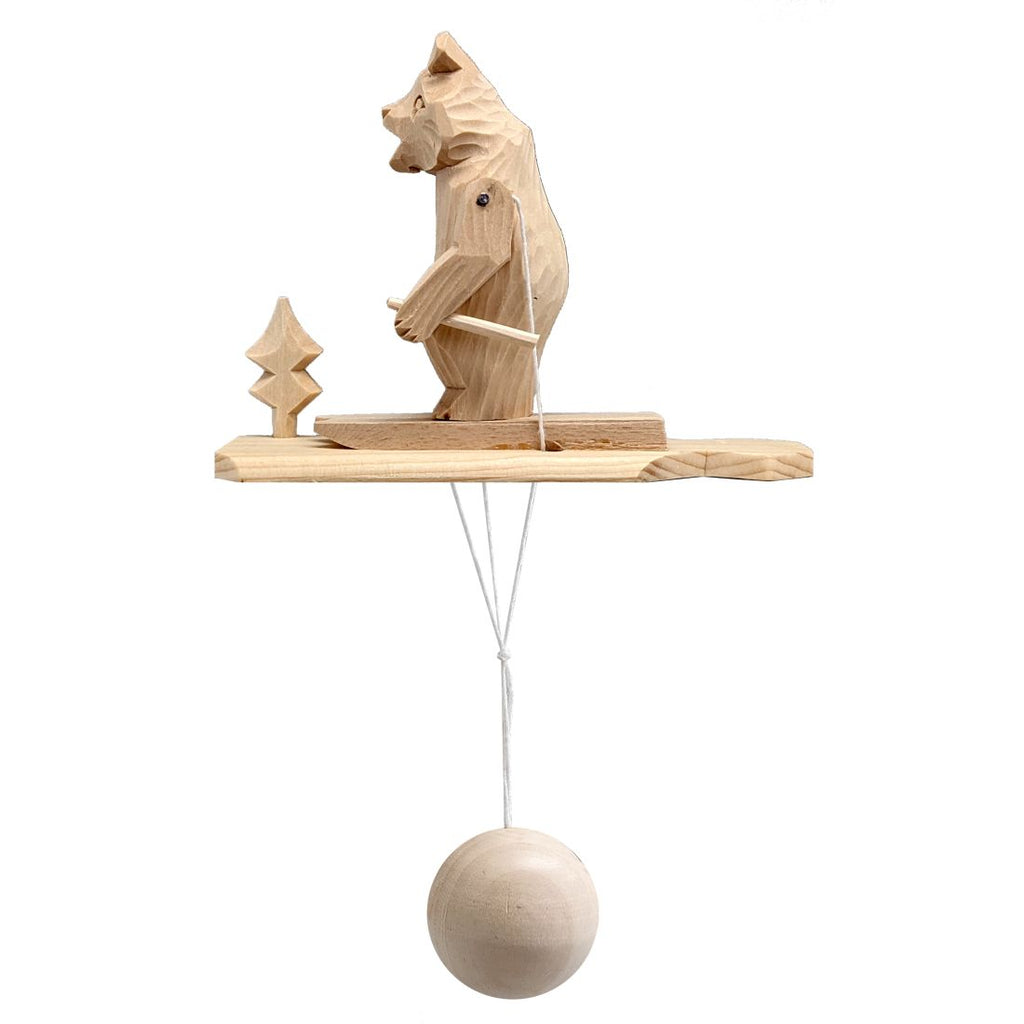 Skier Bear Animated Spinning Old-World Decoration by Designocracy - Wildlife Holiday Decor - 191000-09