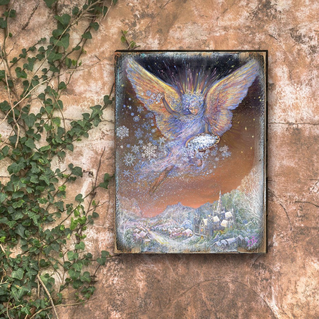 Snow Angel Fantasy Wooden Wall Art by Josephine Wall - Fantasy Decor - 852151-JW