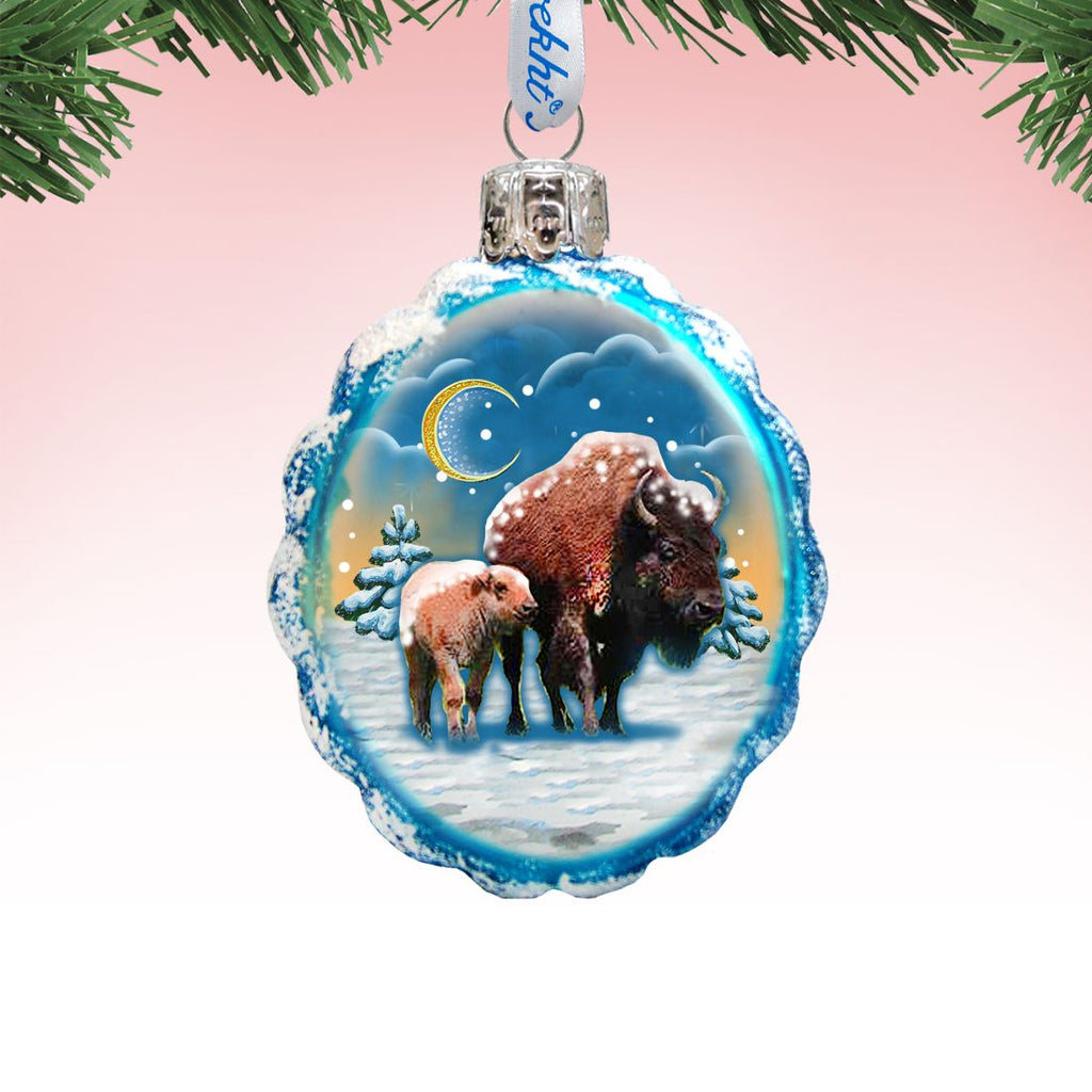 Buffalo Mercury Glass Ornament by G. DeBrekht - Wildlife Holiday Decor - 771024