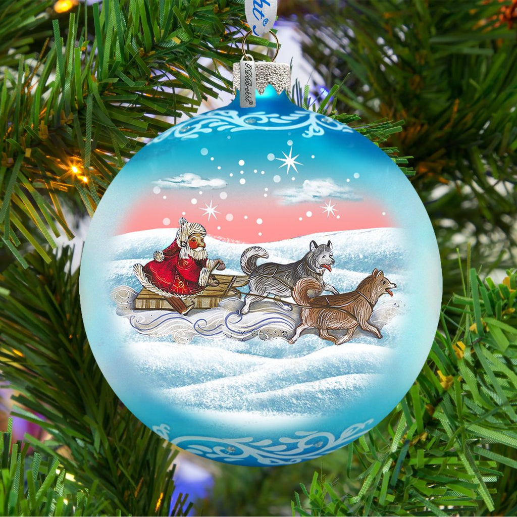 Northern Light Ball Glass Ornament by G. DeBrekht - Christmas Santa Snowman Decor - 73315