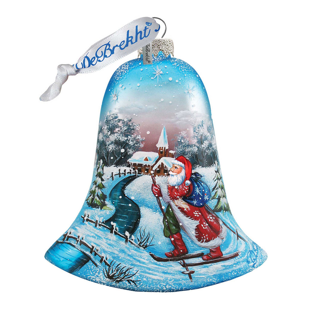 Sledging Santa Ball Glass Ornament by G. DeBrekht - 73442