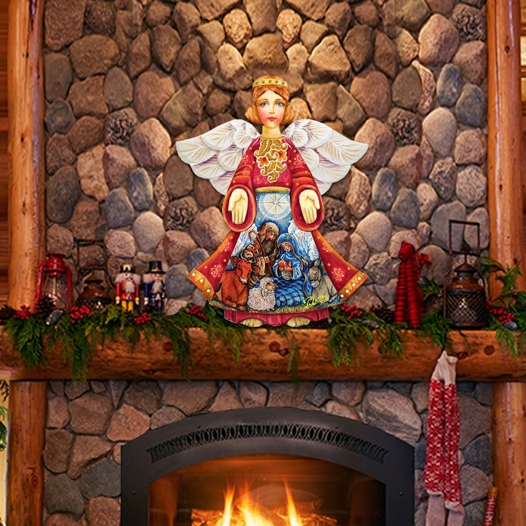 Nativity Christmas Angel Nativity Door Decor by G. DeBrekht - Nativity Holiday Decor - 8152722H