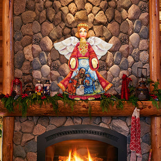 Nativity Christmas Angel Nativity Door Decor by G. DeBrekht - Nativity Holiday Decor - 8152722H