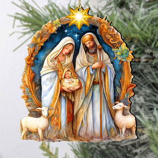 Nostalgic Nativity Scene Wooden Ornaments by G. DeBrekht Nativity Holiday Decor - 8611074