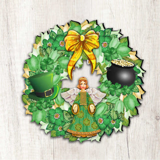 St Patrick's Day Wreath Irish Holiday Door Decor by G. DeBrekht - Celtic Decor - 8185318H