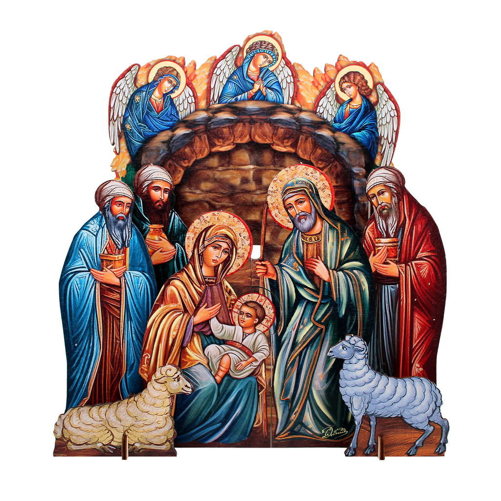 Life Size Orthodox Nativity Life Size Oversized Outdoor Decor by G. DeBrekht - Nativity Holiday Decor - 852762F-S8-XXLG