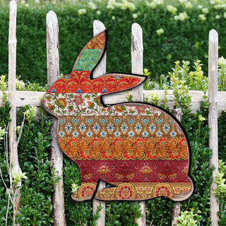 Easter Quilted Bunny Wooden Door Hanger, Wall Decor, Decorative Door Sign, Wall Art by G. DeBrekht Pets 8198134H