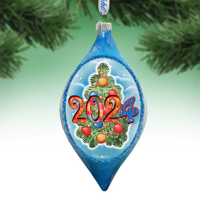 a christmas ornament hanging from a tree