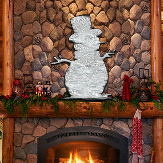 Rustic Happy Snowman Door Decor - Christmas Santa Snowman Decor - 8198801H