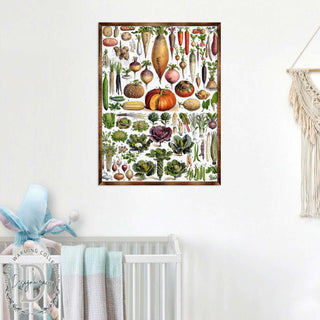 Kids Educational Poster with Root Vegetables - ?ÿMontessori Wooden Poster - Homeschool I Classroom Decor - Aesthetic - 310225
