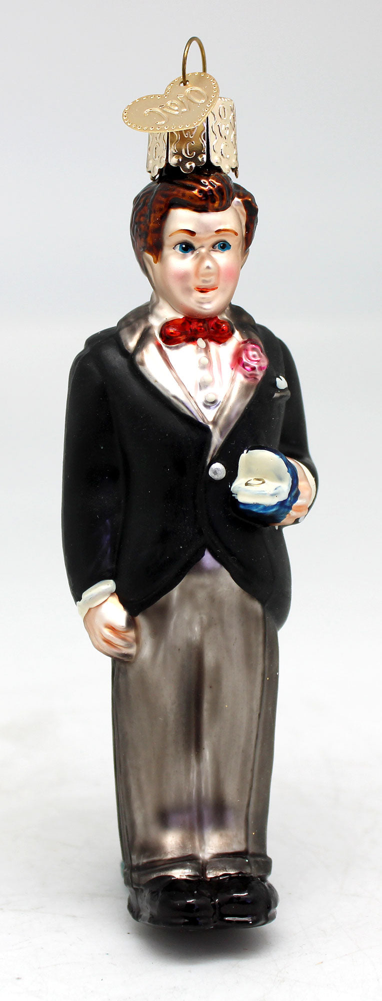 Wedding Ornaments Set of 6 Engagement - Unique Gift Made from Fabric Hand-Embroidered One-of-a-Kind Gift Set by GDeBrekht