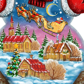 Santa In the Night Sky Snowman Christmas Outdoor Decor by G. DeBrekht - Christmas Santa Snowman Decor - 818158F