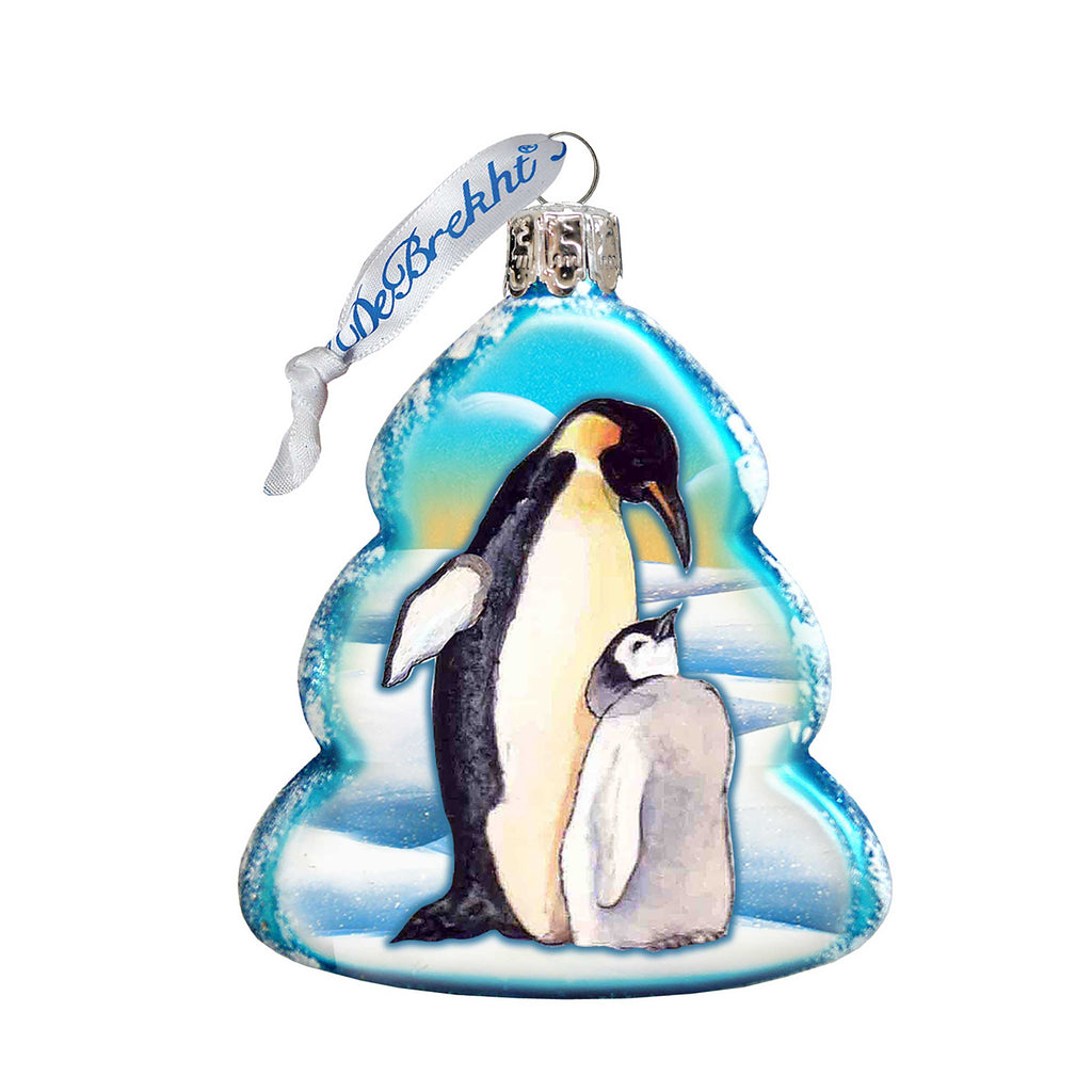 Penguin Family Mercury Glass Ornament by G. DeBrekht - Wildlife Holiday Decor - 771012