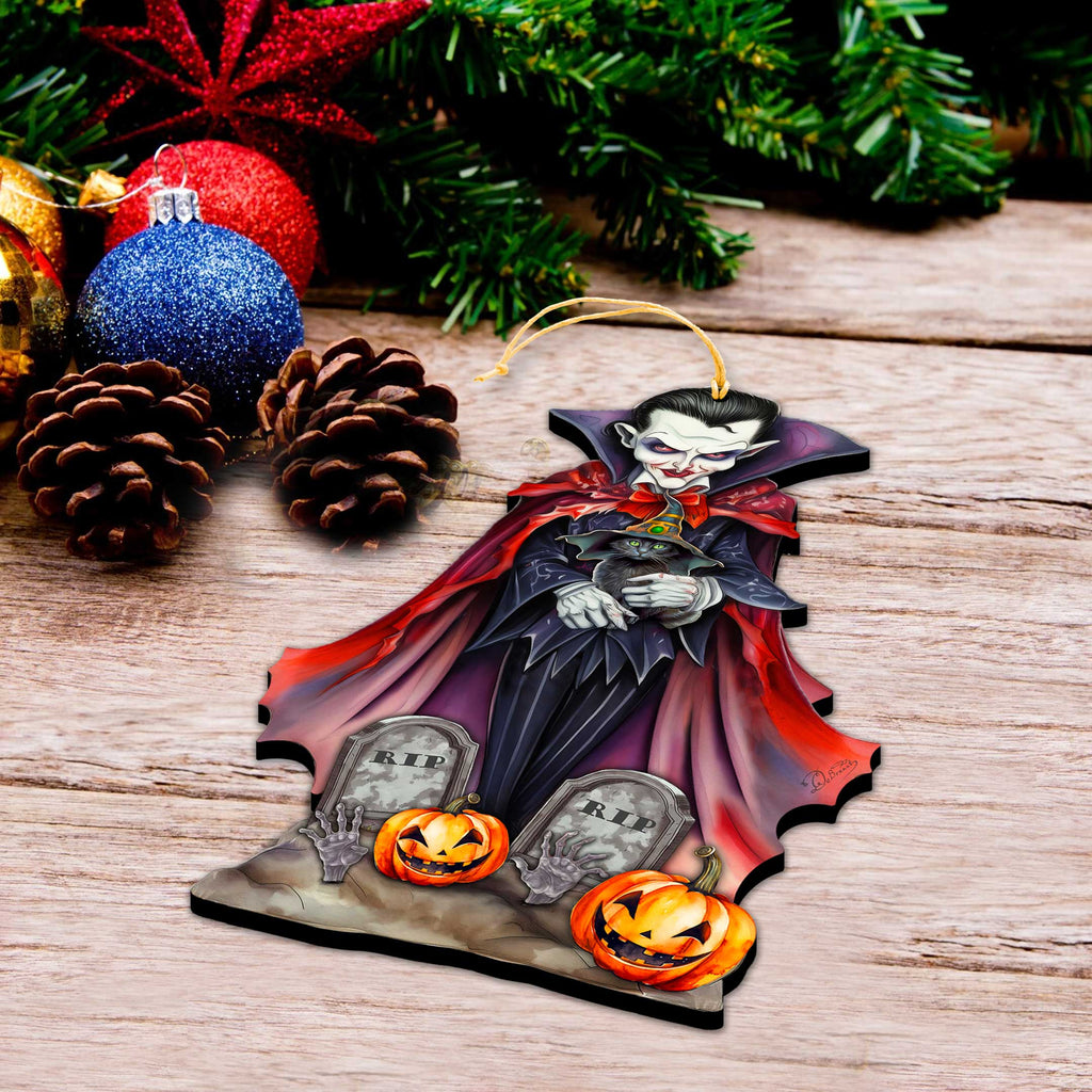 Dracula Wooden Ornaments by G. Debrekht - Halloween Decor - 8652822