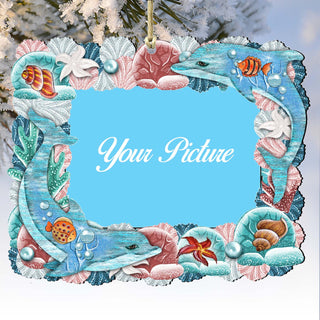 Dolphins Ornament Picture Frame Ornament for Photo by G. Debrekht - 8198519-2PF