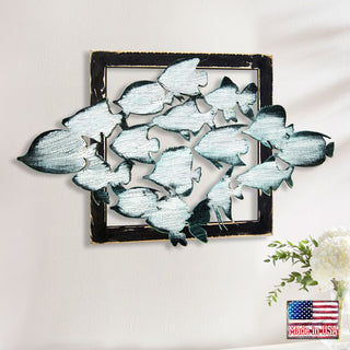 Aquatic Fish Rustic Wooden Wall Decor by G. DeBrekht - Coastal Sea-Life Decor - G98537SX